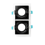 DOUBLE SQUARE SPOTLIGHT CHASSIS WHITE